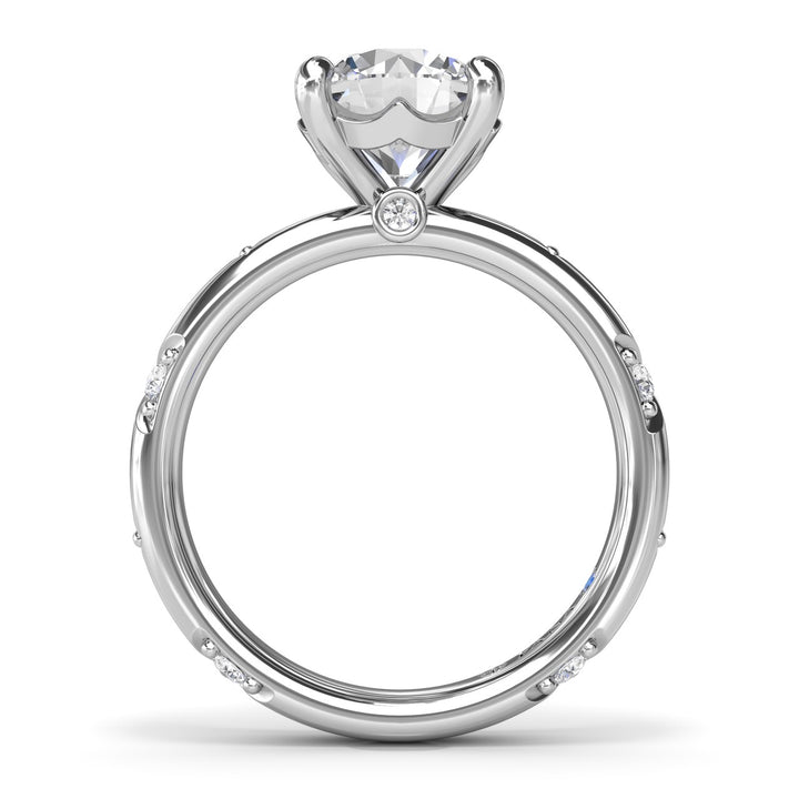 Abstract Round Diamond Engagement Ring
