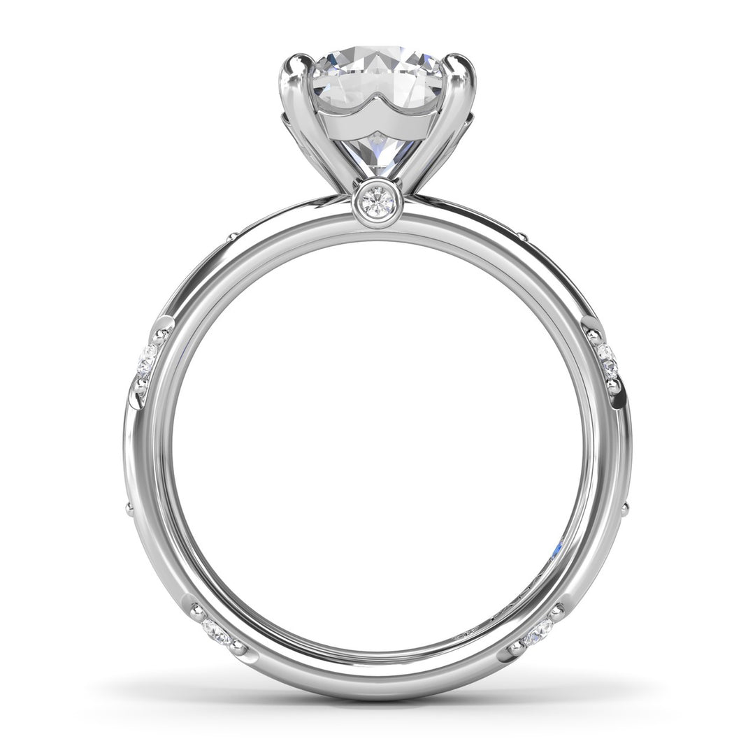 Abstract Round Diamond Engagement Ring