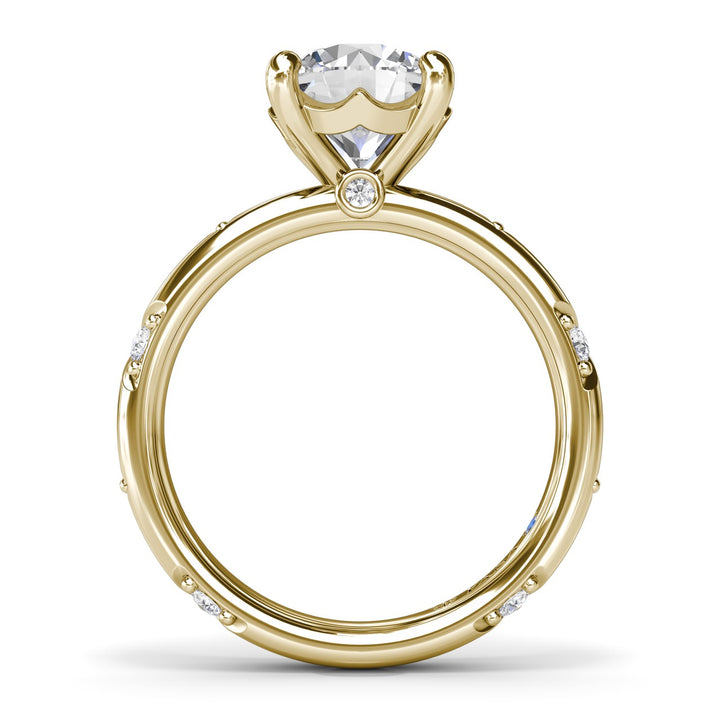 Abstract Round Diamond Engagement Ring