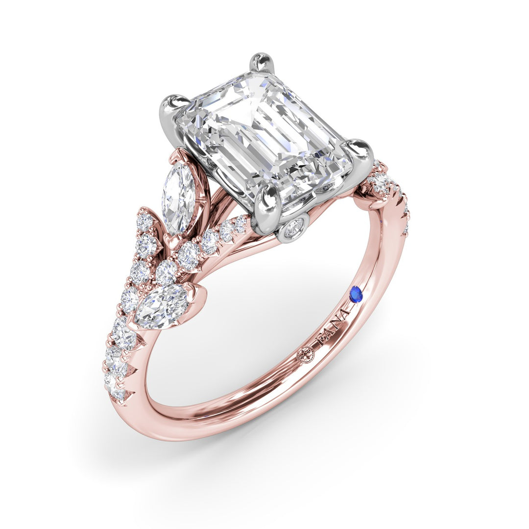 Emerald Cut Vine-Inspired Engagement Ring