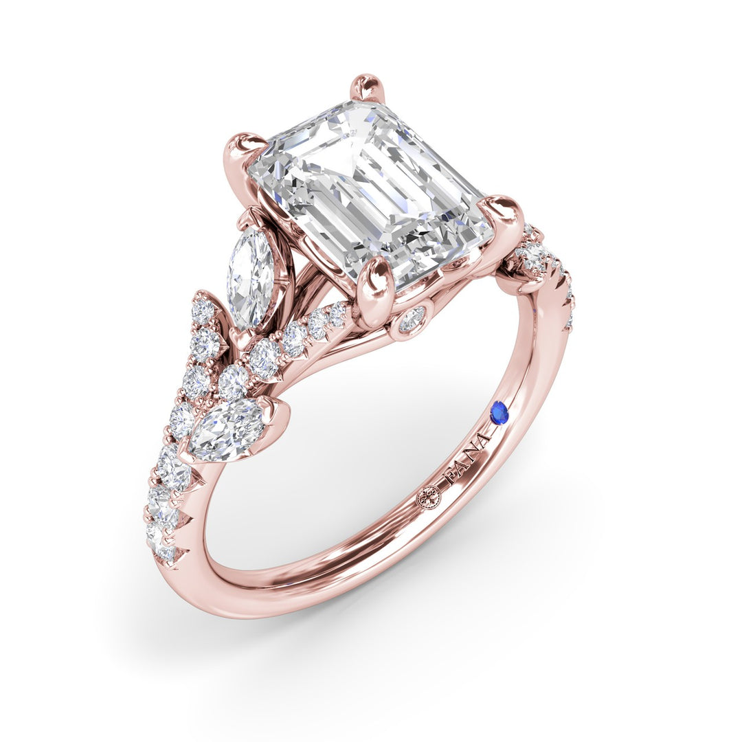 Emerald Cut Vine-Inspired Engagement Ring