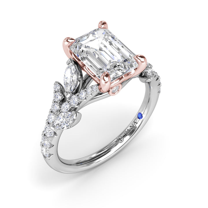 Emerald Cut Vine-Inspired Engagement Ring