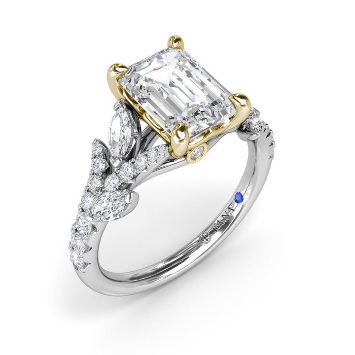 Emerald Cut Vine-Inspired Engagement Ring