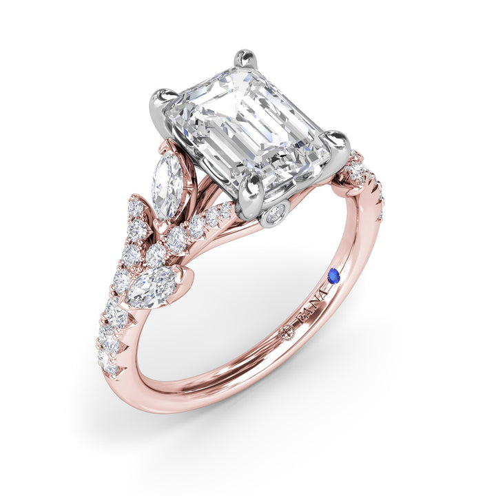 Emerald Cut Vine-Inspired Engagement Ring