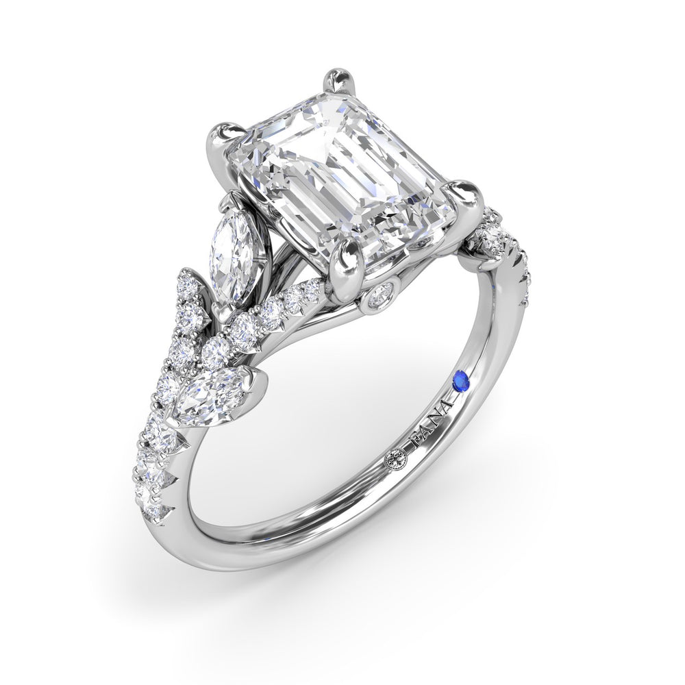 Emerald Cut Vine-Inspired Engagement Ring