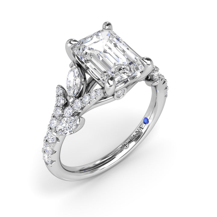 Emerald Cut Vine-Inspired Engagement Ring