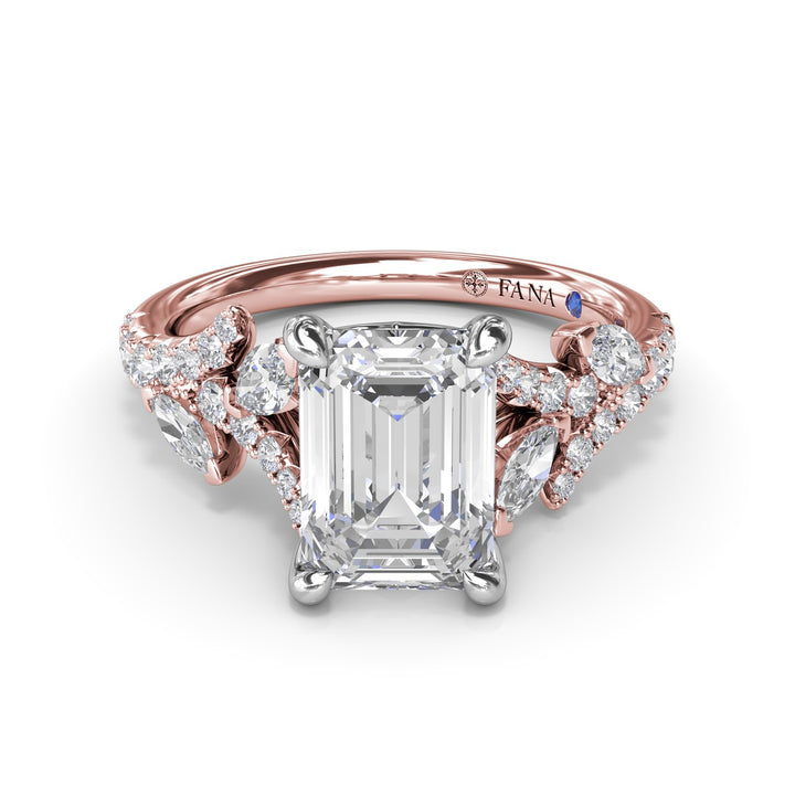 Emerald Cut Vine-Inspired Engagement Ring