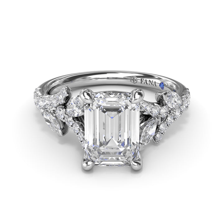 Emerald Cut Vine-Inspired Engagement Ring