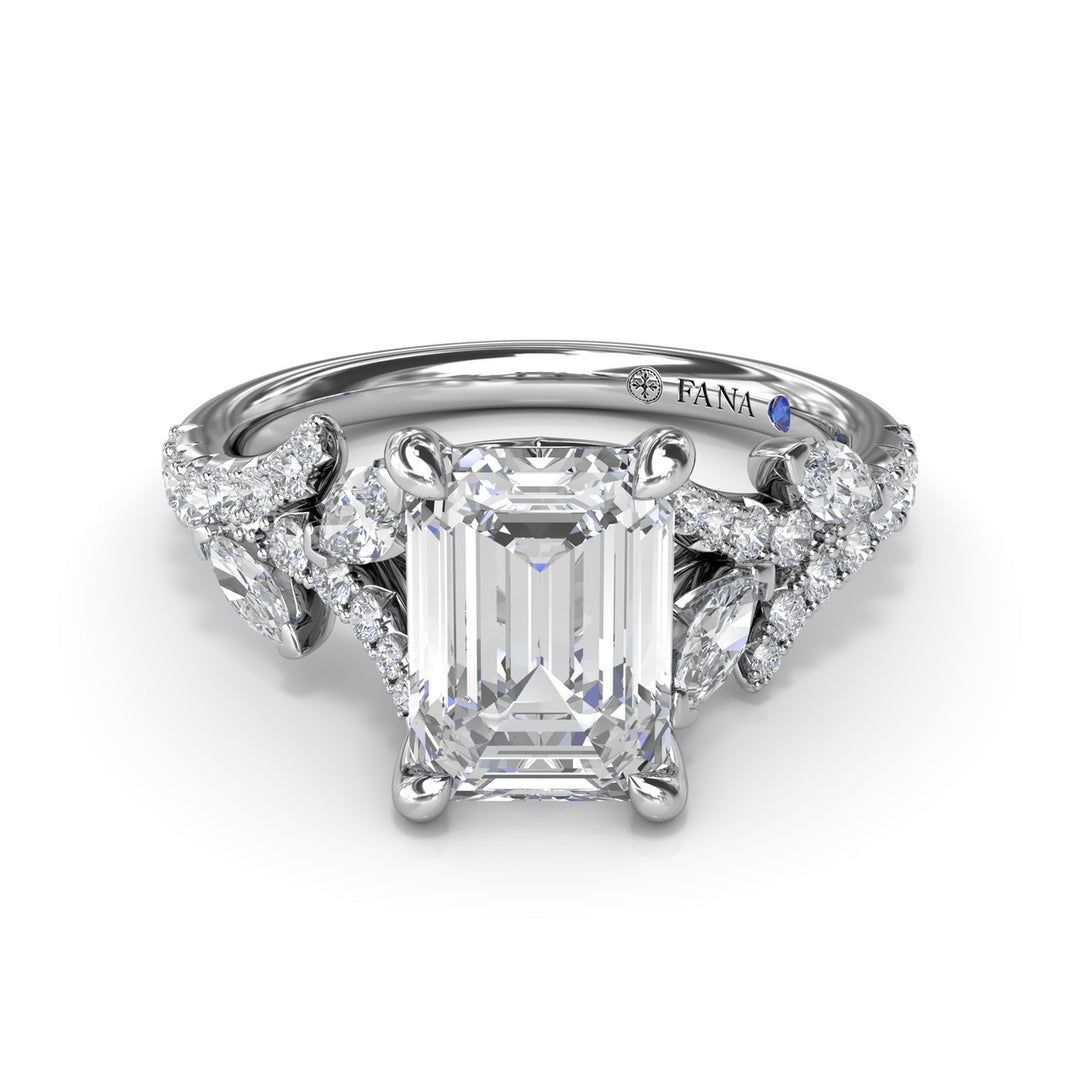 Emerald Cut Vine-Inspired Engagement Ring