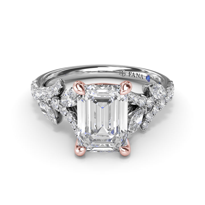 Emerald Cut Vine-Inspired Engagement Ring
