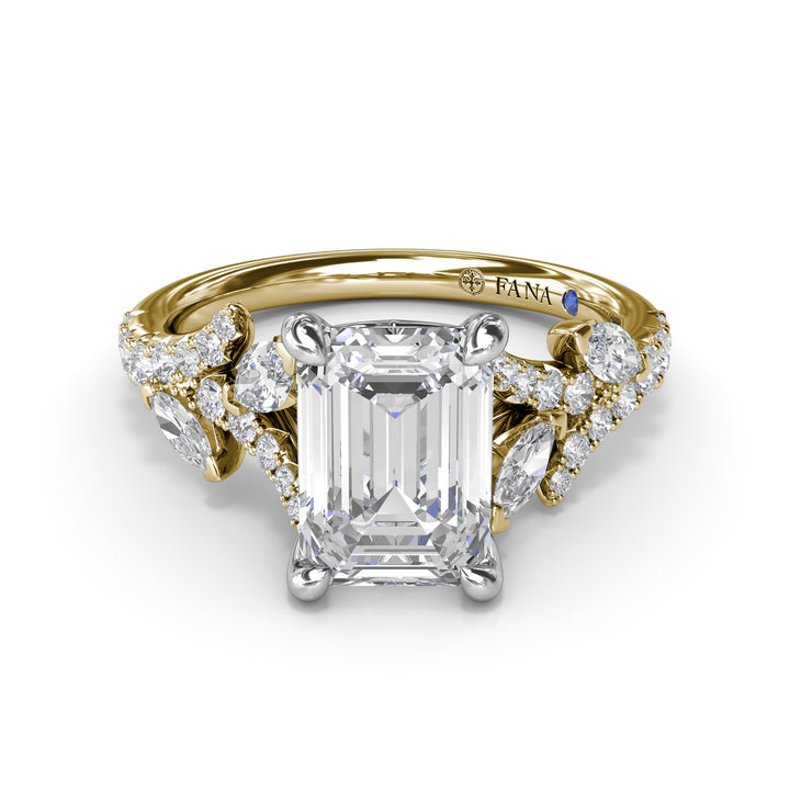 Emerald Cut Vine-Inspired Engagement Ring