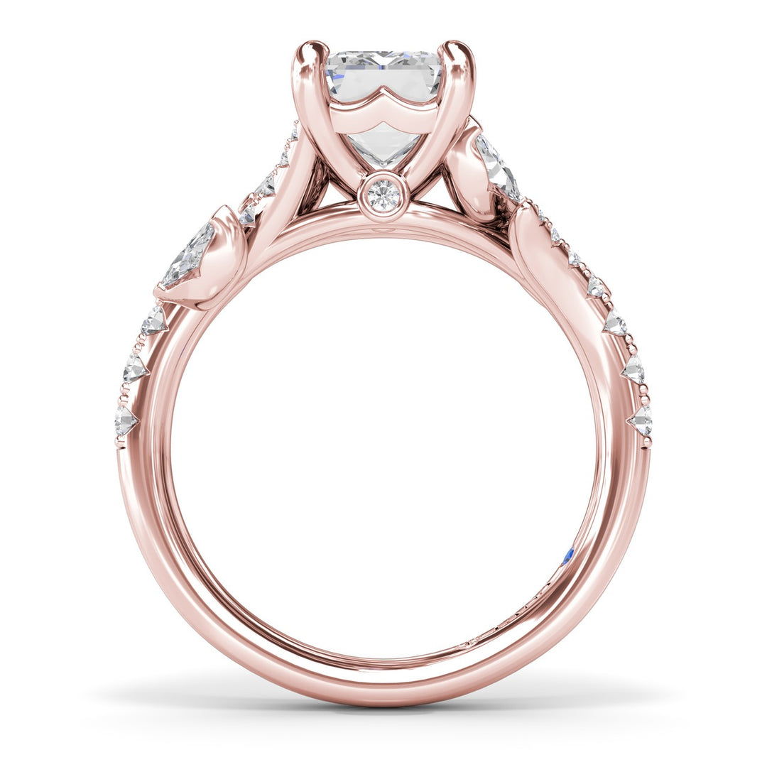 Emerald Cut Vine-Inspired Engagement Ring