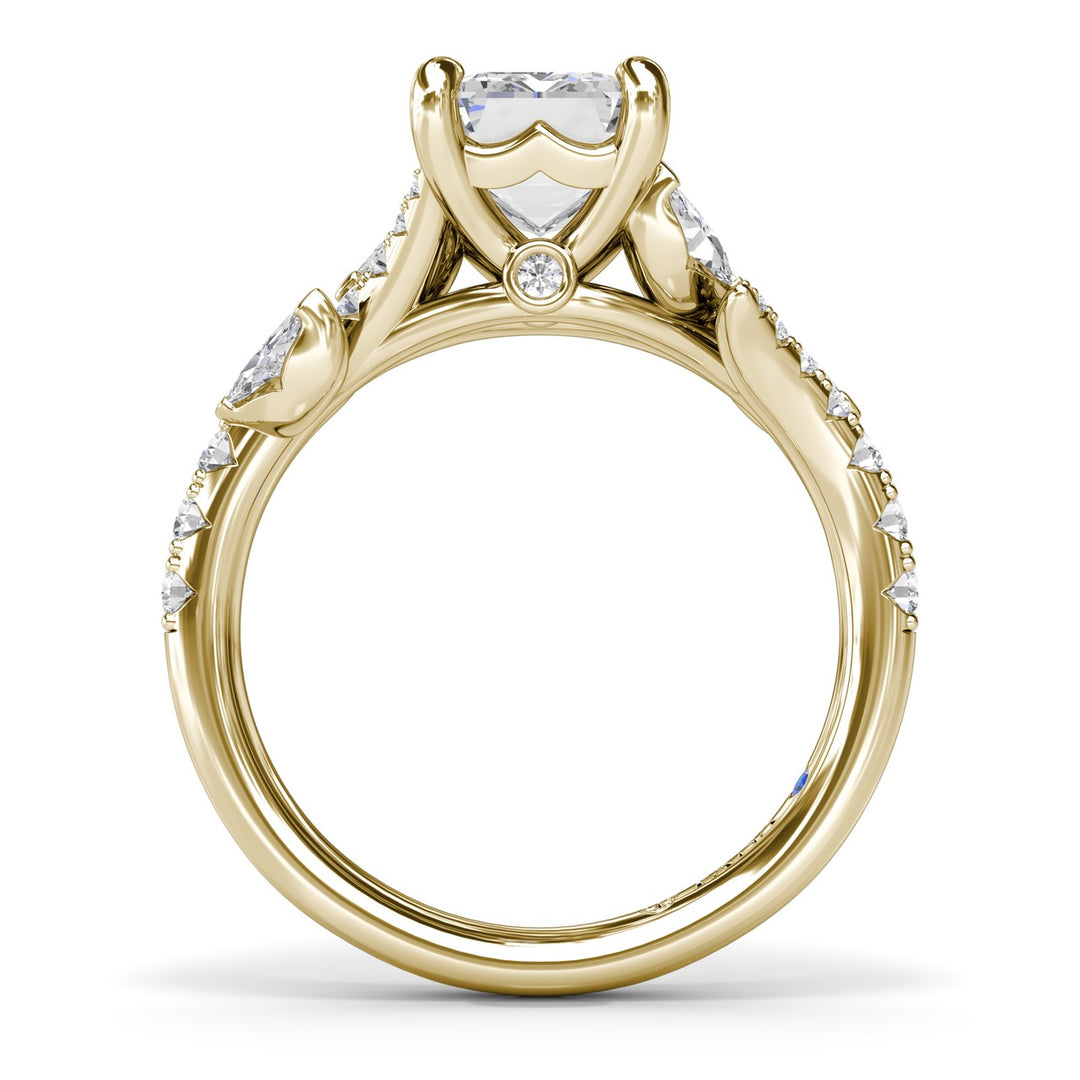 Emerald Cut Vine-Inspired Engagement Ring