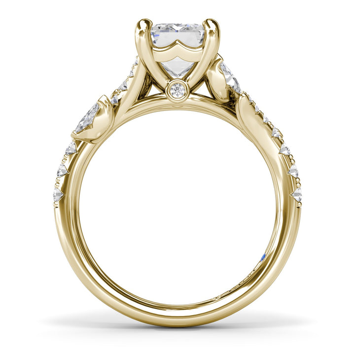 Emerald Cut Vine-Inspired Engagement Ring