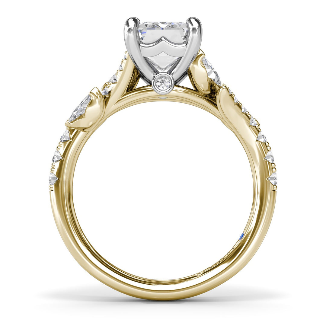 Emerald Cut Vine-Inspired Engagement Ring