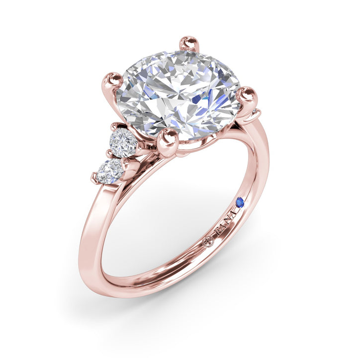 Marquise and Pear Side Stone Diamond Engagement Ring