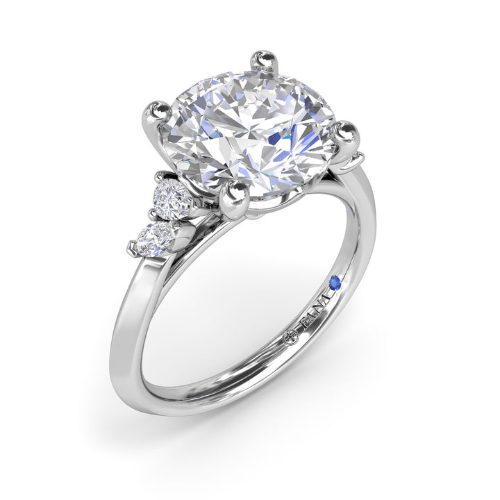 Marquise and Pear Side Stone Diamond Engagement Ring