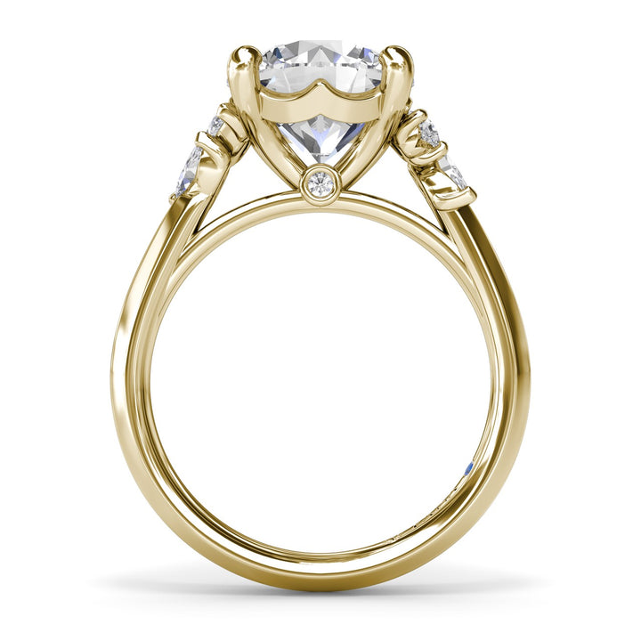 Marquise and Pear Side Stone Diamond Engagement Ring