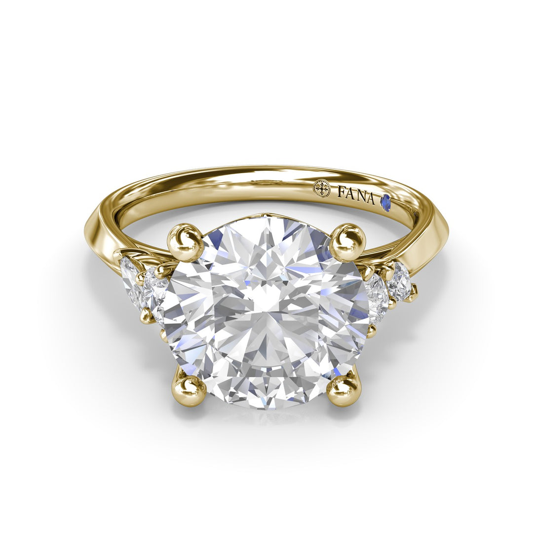 Marquise and Pear Side Stone Diamond Engagement Ring