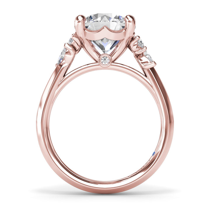 Marquise and Pear Side Stone Diamond Engagement Ring