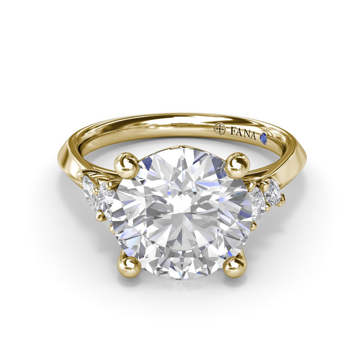 Marquise and Pear Side Stone Diamond Engagement Ring