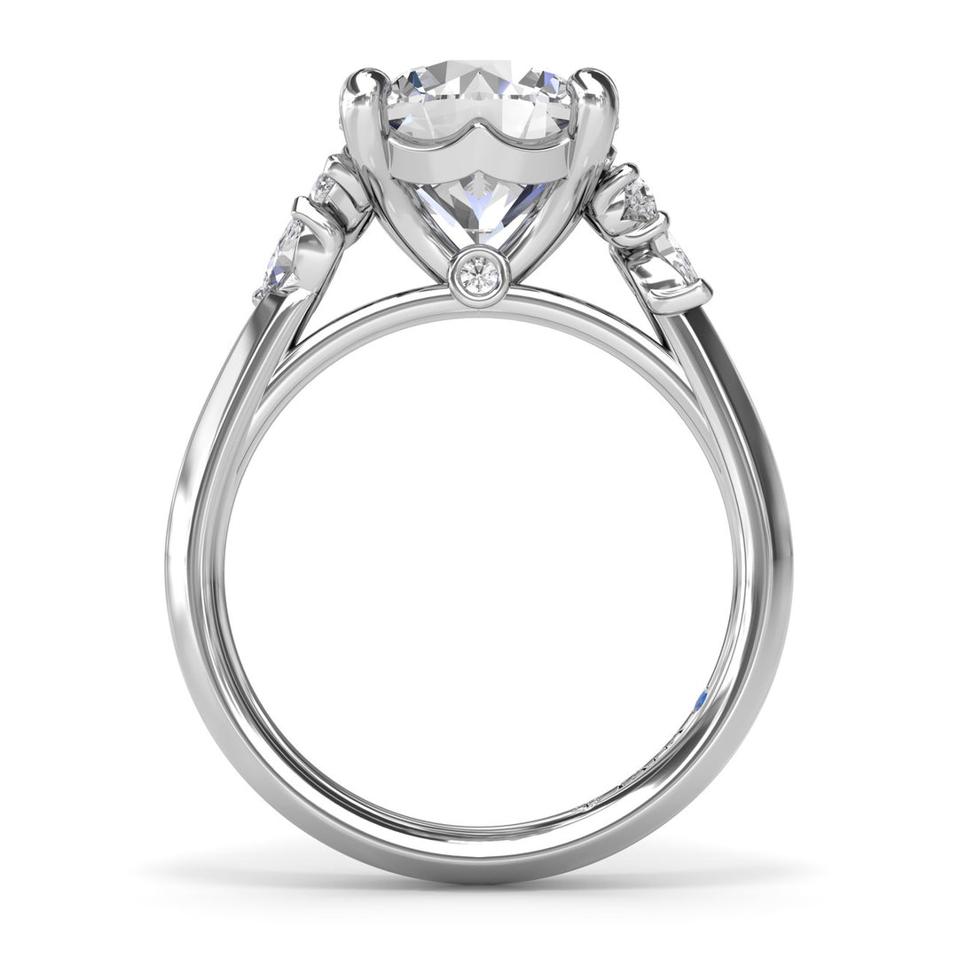 Marquise and Pear Side Stone Diamond Engagement Ring