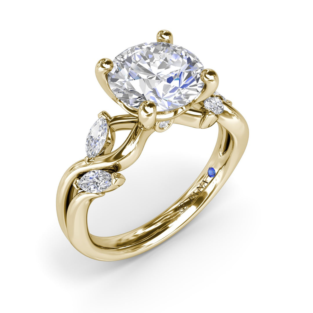 Vine-Inspired Criss Cross Engagement Ring