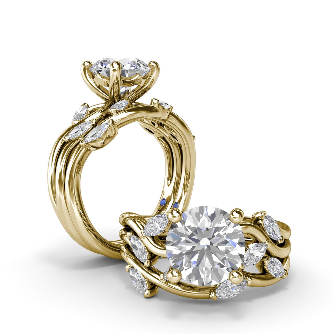 Vine-Inspired Criss Cross Engagement Ring