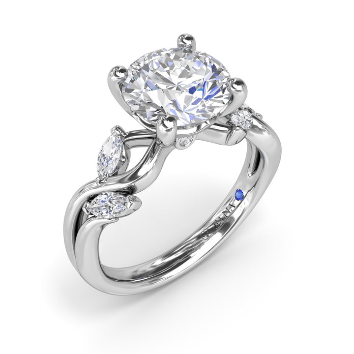Vine-Inspired Criss Cross Engagement Ring