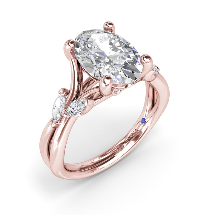 Vine-Inspired Oval Diamond Engagement Ring