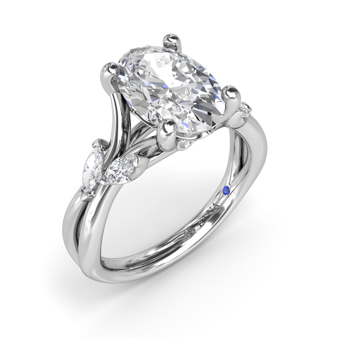 Vine-Inspired Oval Diamond Engagement Ring