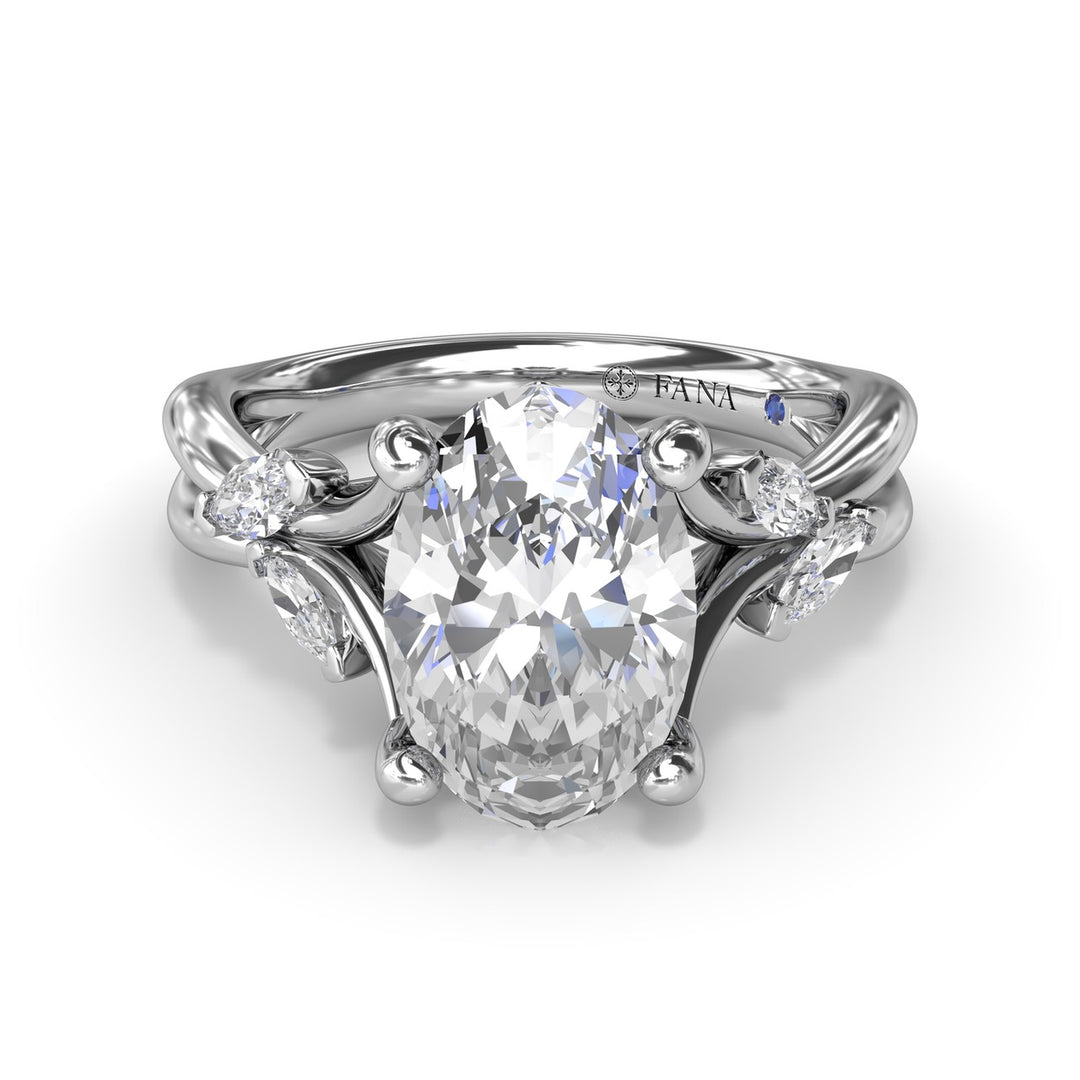 Vine-Inspired Oval Diamond Engagement Ring