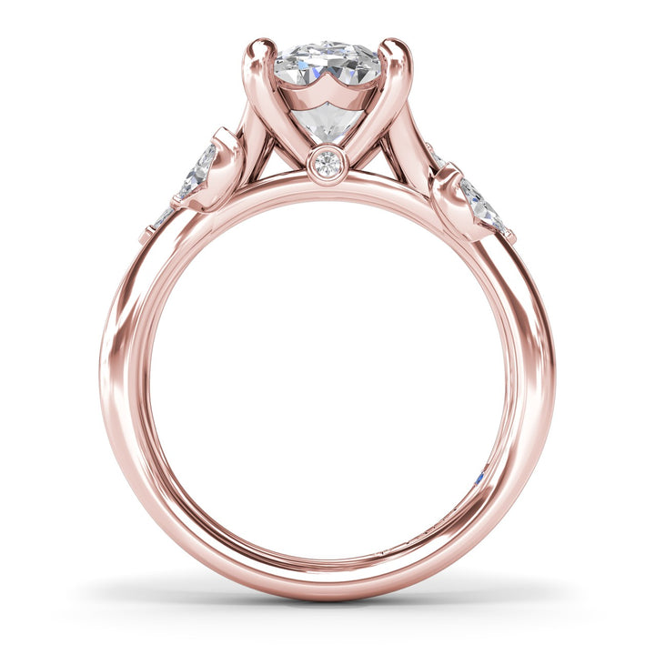 Vine-Inspired Oval Diamond Engagement Ring