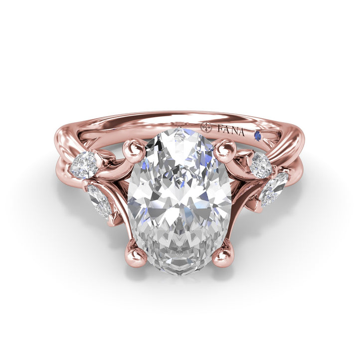Vine-Inspired Oval Diamond Engagement Ring