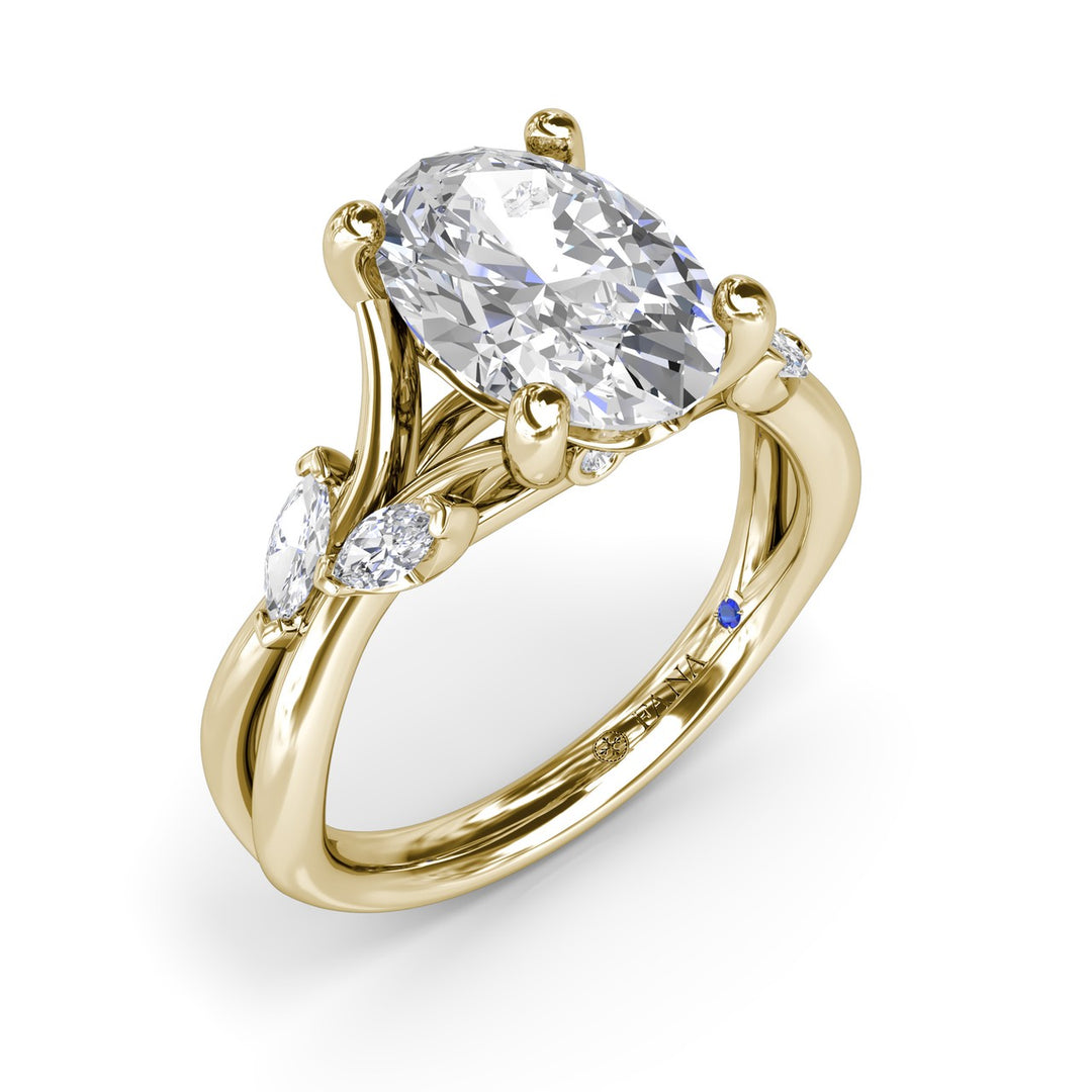 Vine-Inspired Oval Diamond Engagement Ring