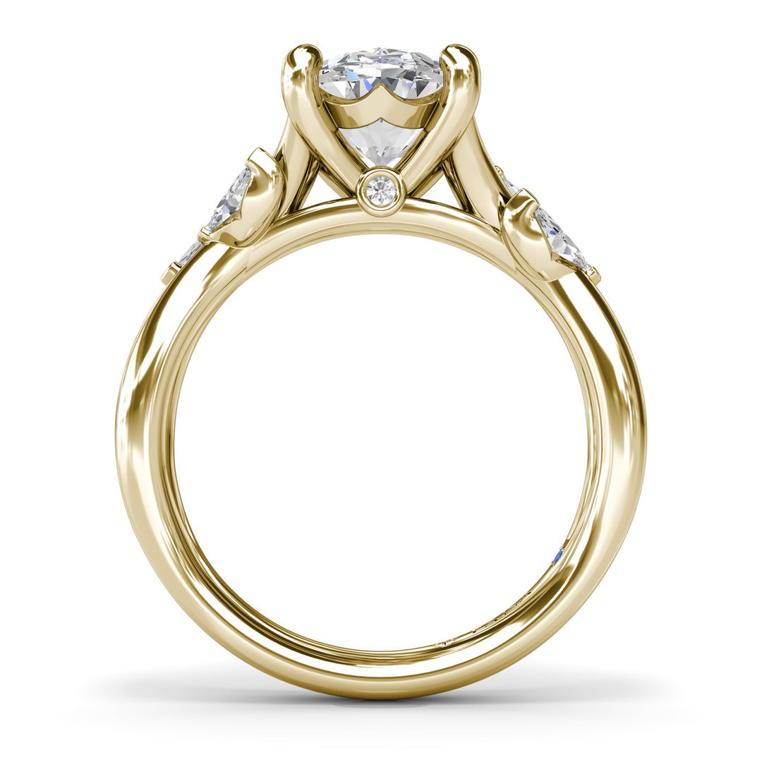 Vine-Inspired Oval Diamond Engagement Ring