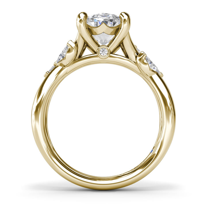 Vine-Inspired Oval Diamond Engagement Ring