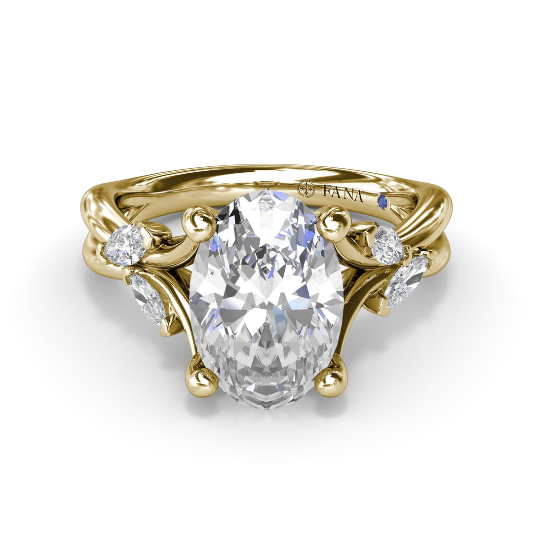 Vine-Inspired Oval Diamond Engagement Ring