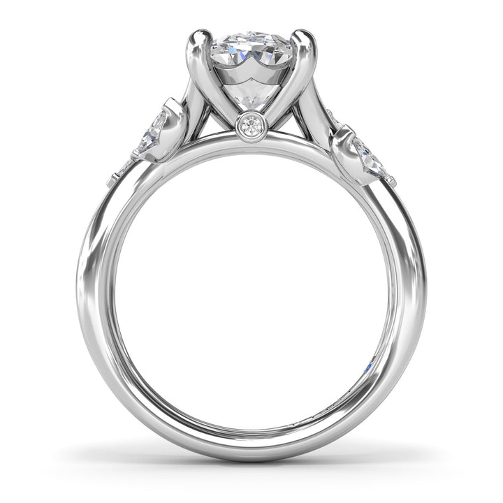 Vine-Inspired Oval Diamond Engagement Ring