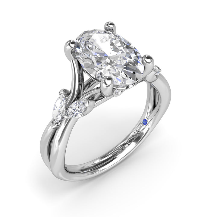 Vine-Inspired Oval Diamond Engagement Ring