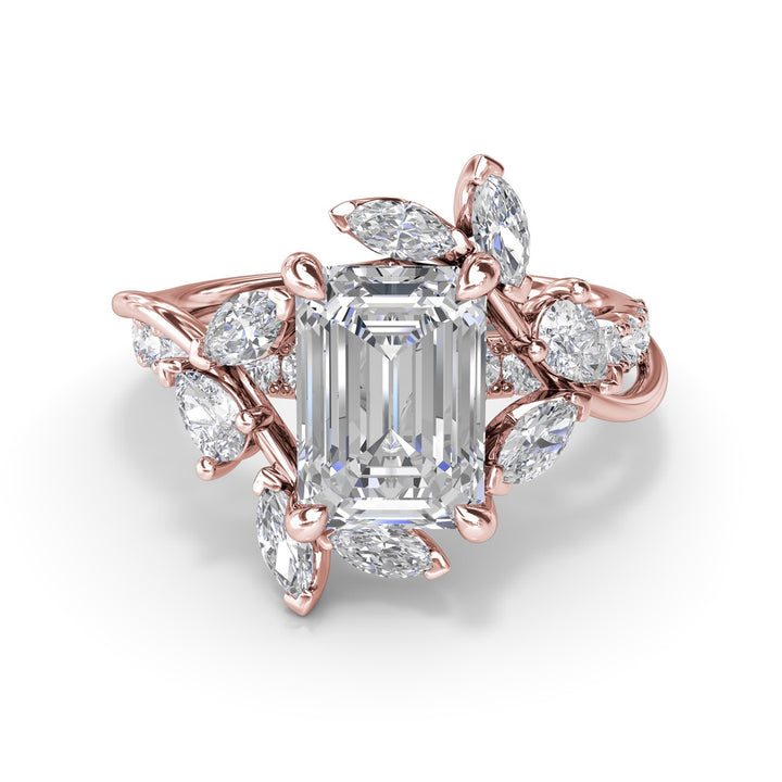 Vine-Inspired Emerald Cut Engagement Ring