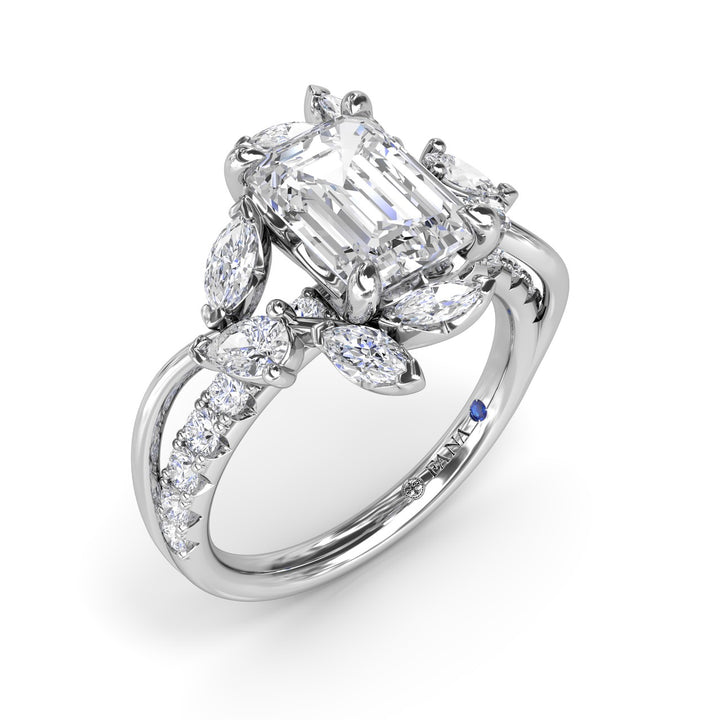 Vine-Inspired Emerald Cut Engagement Ring