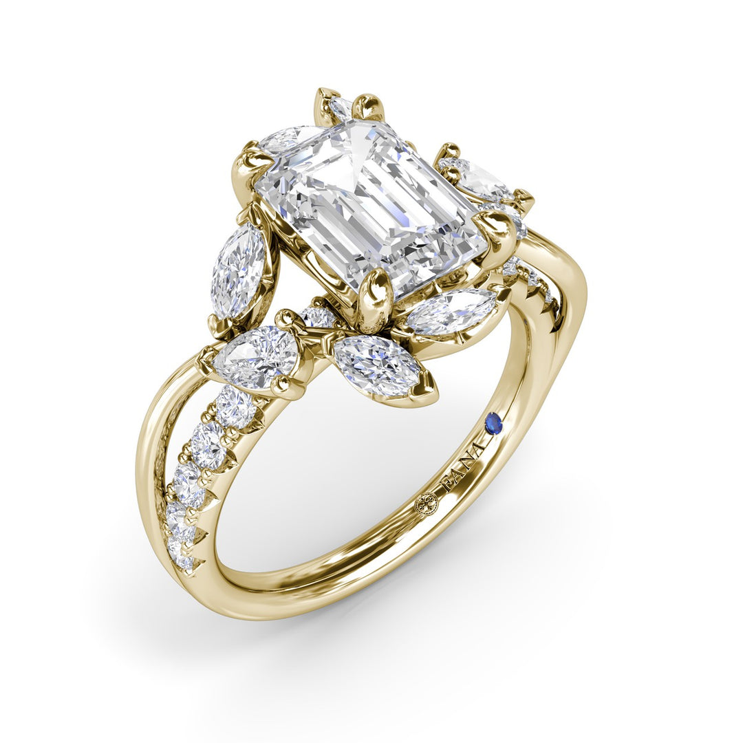 Vine-Inspired Emerald Cut Engagement Ring