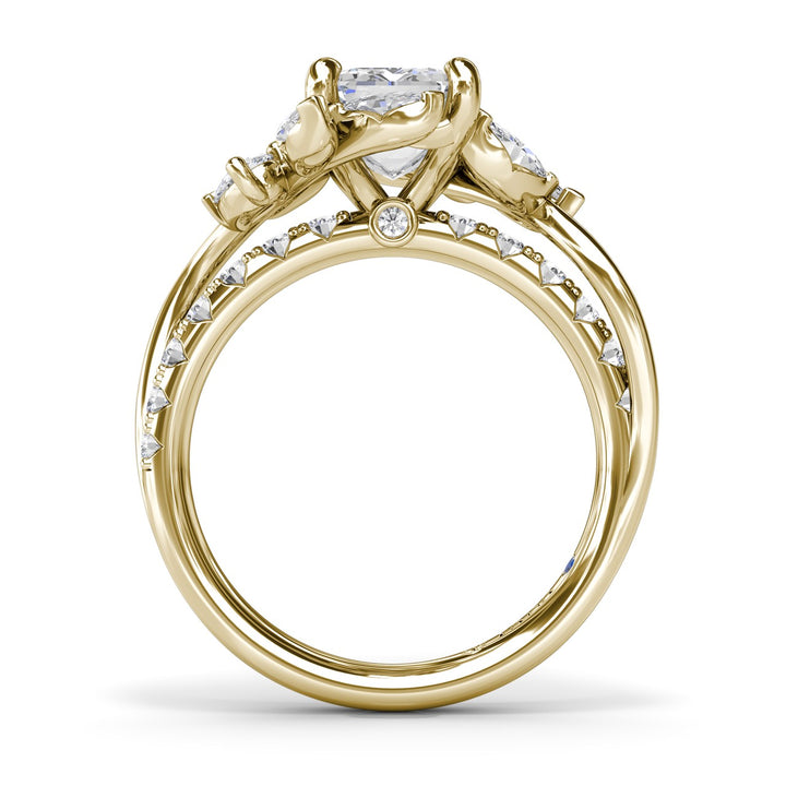 Vine-Inspired Emerald Cut Engagement Ring