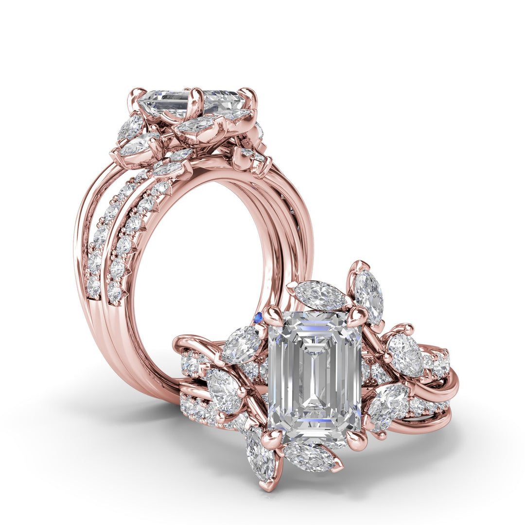 Vine-Inspired Emerald Cut Engagement Ring