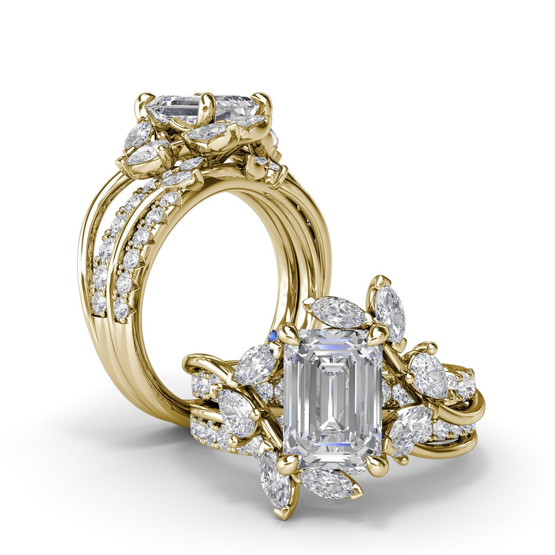 Vine-Inspired Emerald Cut Engagement Ring