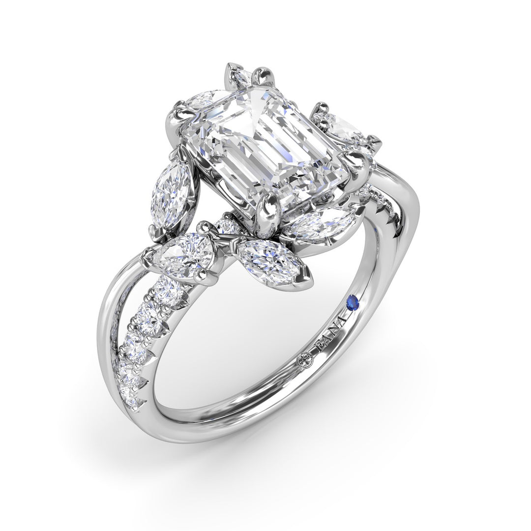 Vine-Inspired Emerald Cut Engagement Ring