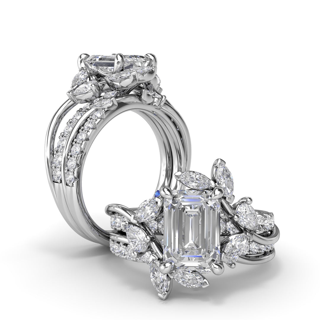 Vine-Inspired Emerald Cut Engagement Ring