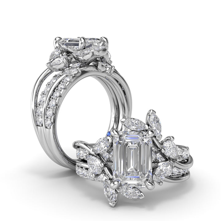 Vine-Inspired Emerald Cut Engagement Ring