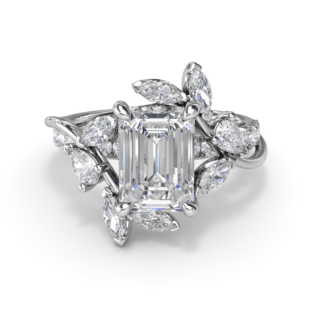 Vine-Inspired Emerald Cut Engagement Ring